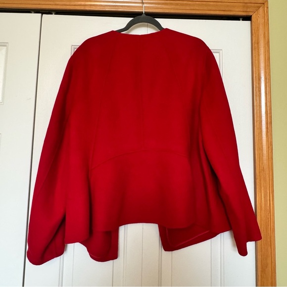 Talbots Woman’s Red Wool Blend Blazer Coat Open Front Plus Size - Picture 4 of 7
